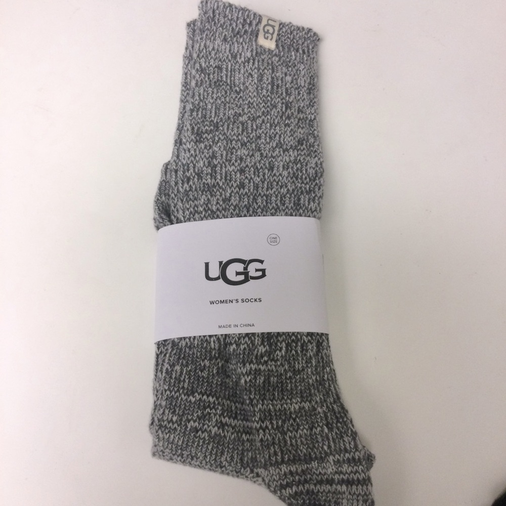 UGG RIB KNIT SLOUCH CREW SOCKS IN NIGHTFALL GRAY WOMENS ONE SIZE NWT - Picture 5 of 16